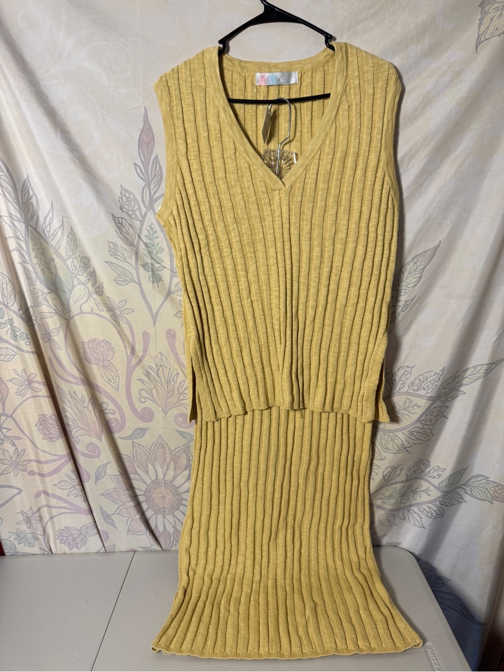 Free People Beach Veda Sweater Set in honey lover NWT